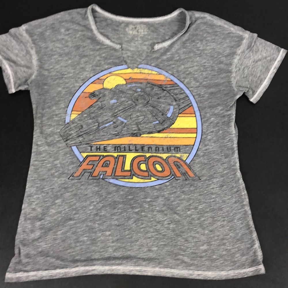 Retro Star Wars Millenium Falcon split vneck